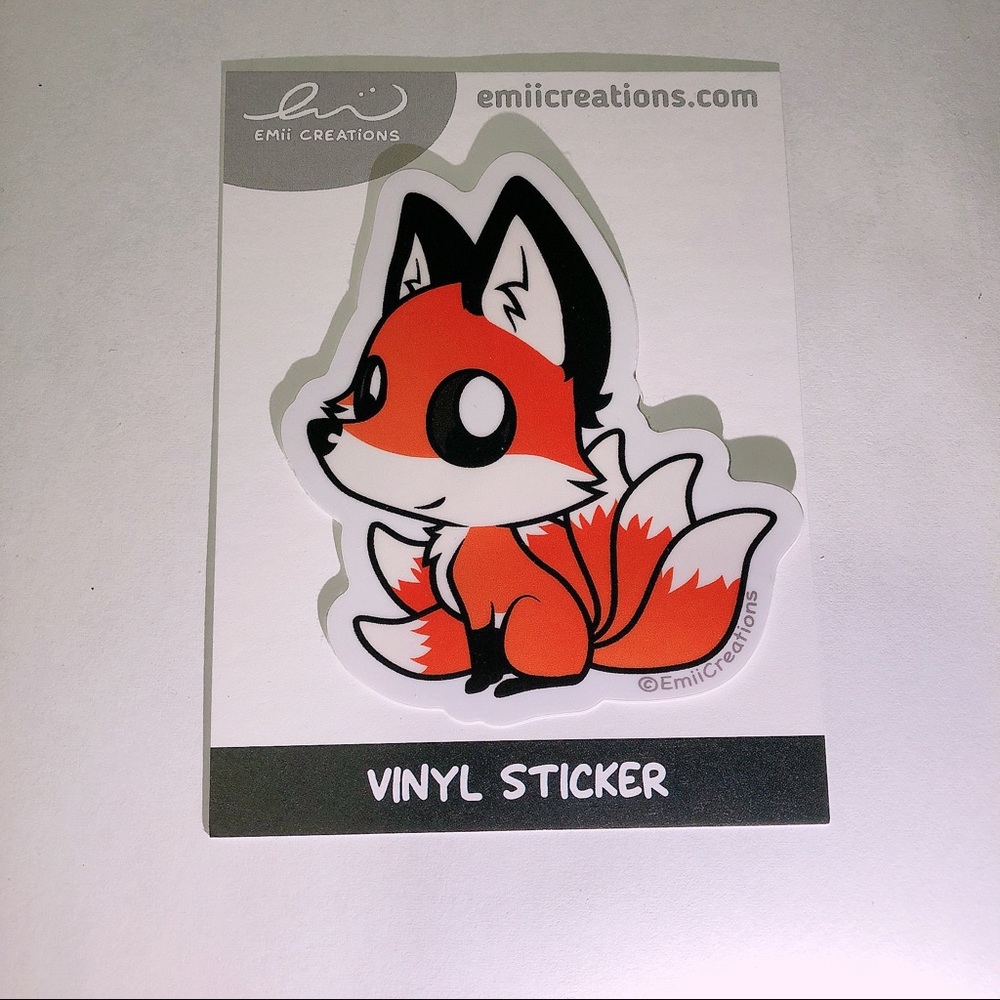 🧧SALE 3/$15 Red 6 Tail Fox Vinyl Sticker by Emiicreations